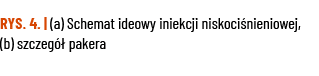 RYS  4    (a) Schemat ideowy iniekcji niskociśnieniowej, (b) szczegół pakera