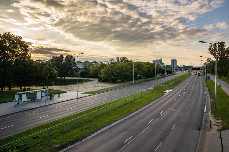 Czerniakowska street in Warsaw, Poland